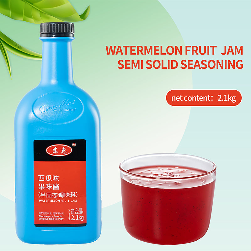 Donghui 2.1KG watermelon juice concentrated jam hot selling products plastic bottle passion fruit flavor concentrated thick pulp