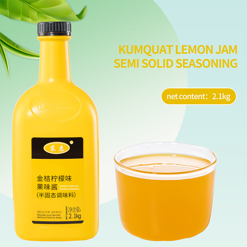 Hot 8 times Concentrated Kumquat Lemon Juice Jam Soft Drinks Bubble Tea Drinks Boba Tea & Baking/Fresh Fruit Kumquat Lemon 8 times concentrated jam juice 2.1KG delicious orange juice new product