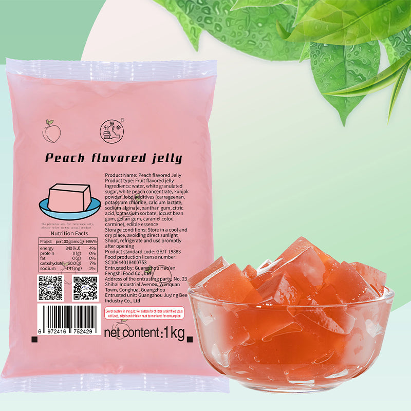 The new drink, 1KG milk tea, raw materials, small ingredients, peaches, jelly, pudding, good taste/1KG wholesale price, factory direct peach jelly, high quality jelly, original jelly