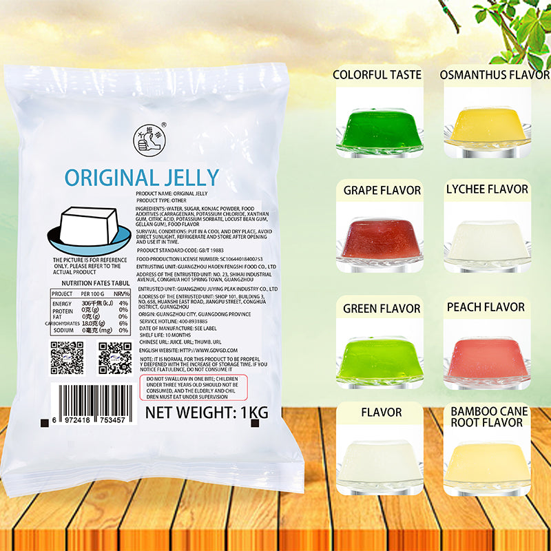 China supplier factory direct sales original jelly pudding fast food affordable colorful jelly/Thumb bubble tea shop syrup syrup ingredients original jelly instant pudding 1KG