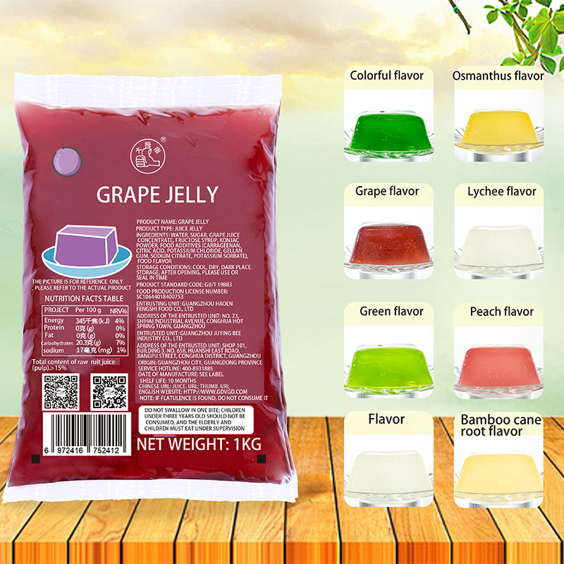 ry Milk Tea Making 1KG/1KG grape flavor jelly pudding, fast food dessert shop, small ingredients, affordable price, factory direct sales