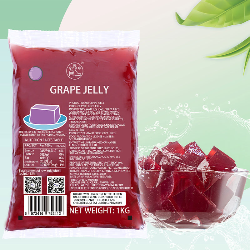 ry Milk Tea Making 1KG/1KG grape flavor jelly pudding, fast food dessert shop, small ingredients, affordable price, factory direct sales