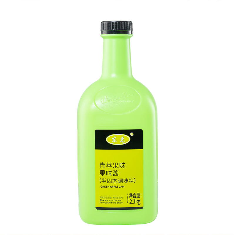 Hot selling green apple drinks 2.1KG concentrated drink smoothies milk tea raw materials commercial drinks stall wholesale/Donghui green apple juice concentrated drink ice drink preparation multiple fruit tea bubble tea  stall special household use