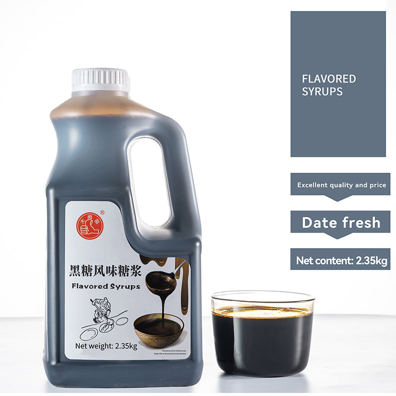 2.35KG brown sugar syrup to ensure the quality of unique fruit syrup concentrated roasted milk syrup/Hot Selling Products Delicious Brown Sugar Syrup Shaved Ice bubble tea Special Fresh Jam